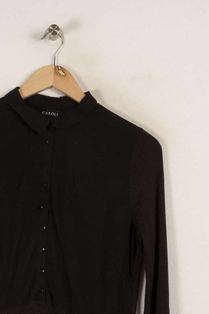 Chemise noire - Taille M/38 de la marque Caroll | PLY0926 - Vendu par Paradigme - Image 2