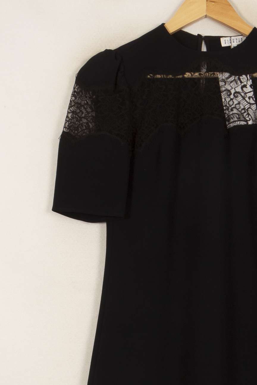 Robe Courte Noire - Taille S/36 de la marque Claudie Pierlot | PLY0949 - Vendu par Paradigme - Image 3