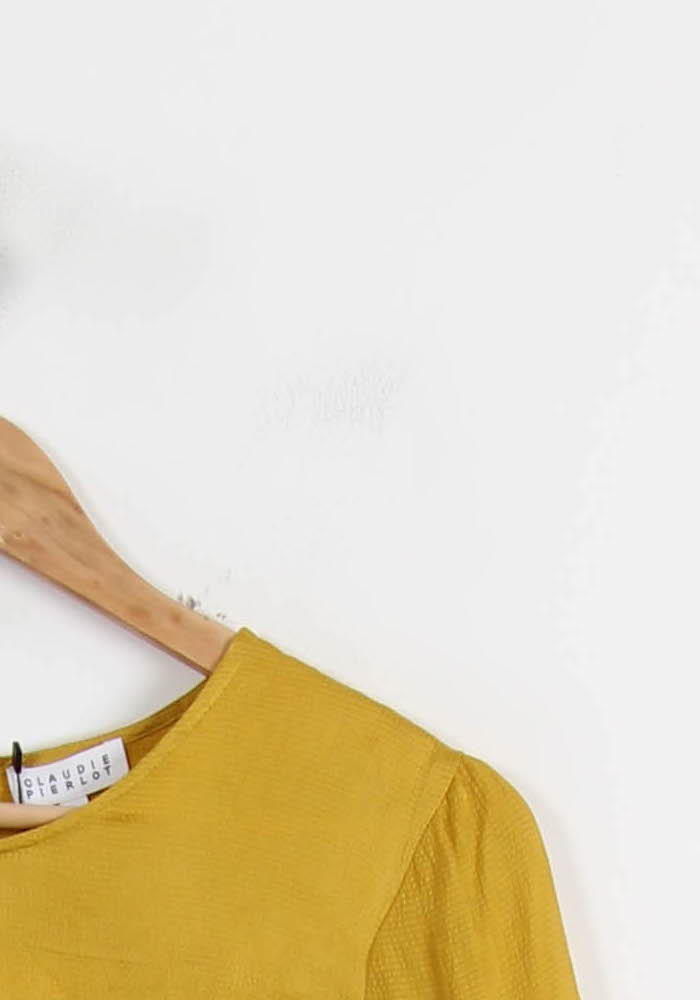 Blouse Jaune - Taille S/36 de la marque Claudie Pierlot | PLY0952 - Vendu par Paradigme - Image 3