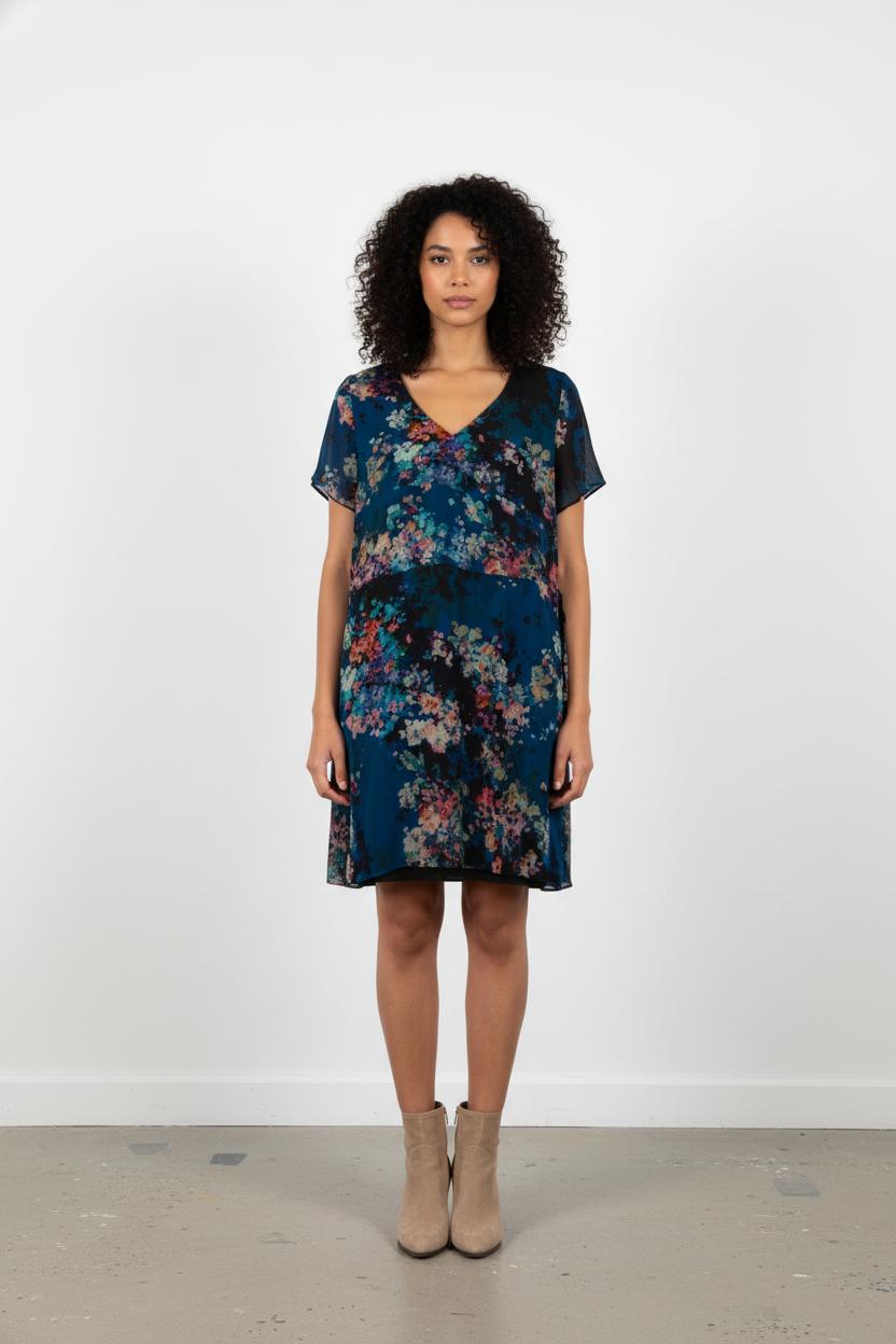 Robe bleue à motifs - Taille M/38