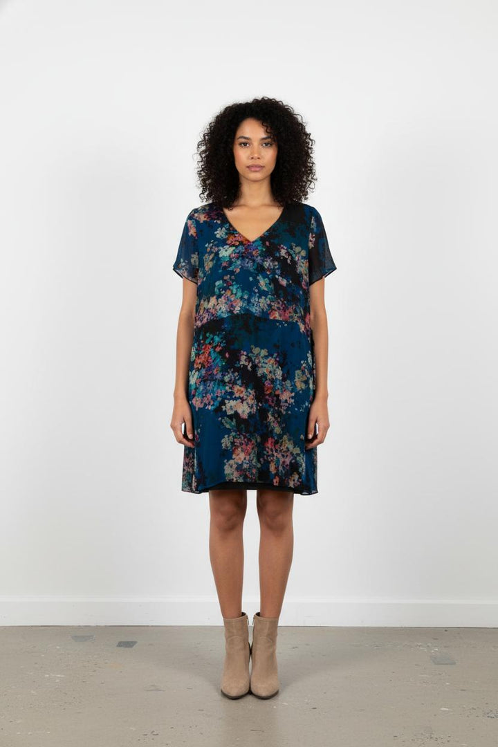 Robe bleue à motifs - Taille M/38