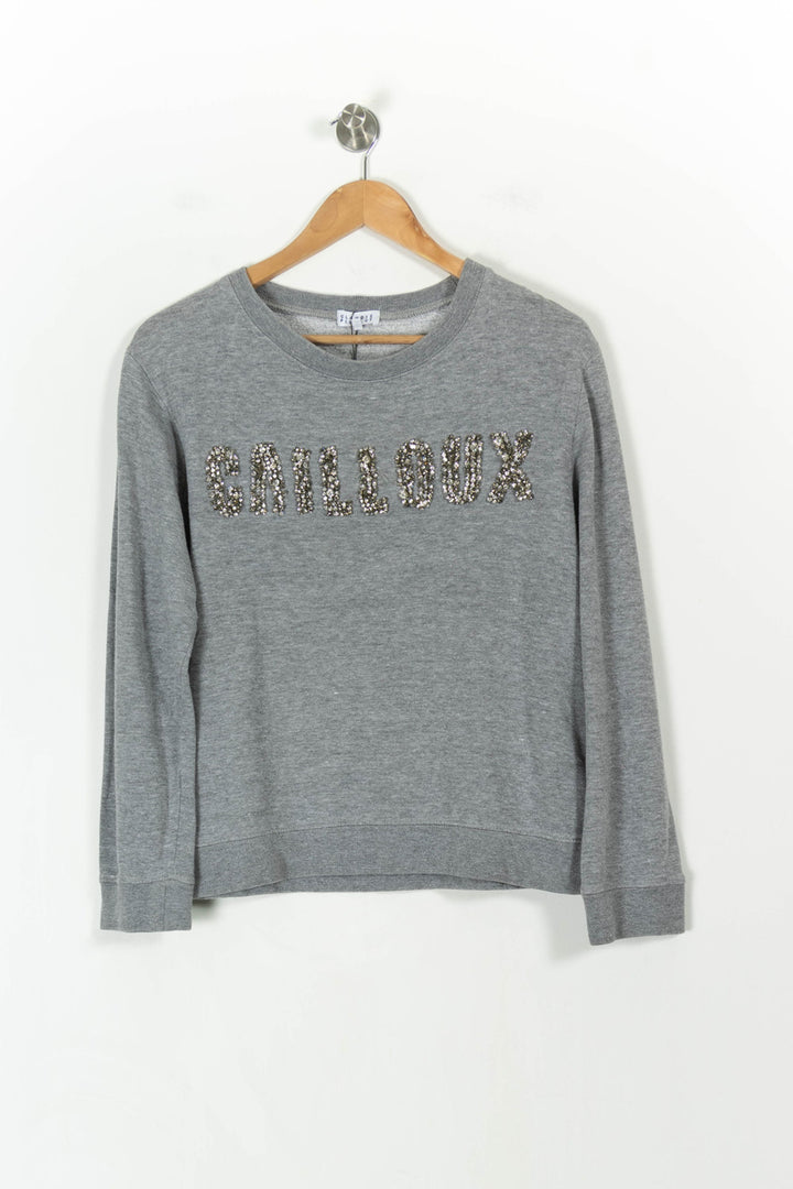 Sweatshirt Gris - Taille M/38 de la marque Claudie Pierlot | PLY0970 - Vendu par Paradigme - Image 2