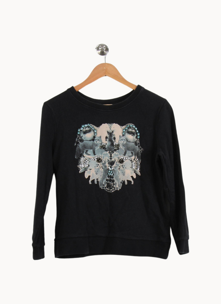 Sweatshirt Noir - Taille L/40 de la marque Claudie Pierlot | PLY0972 - Vendu par Paradigme - Image 2