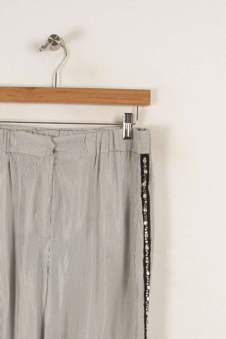 Pantalon gris rayé - Taille L/40
