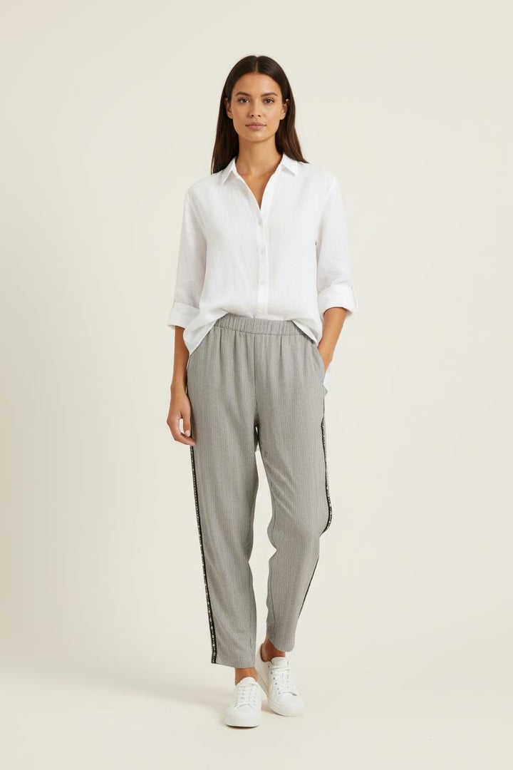 Pantalon gris rayé - Taille L/40
