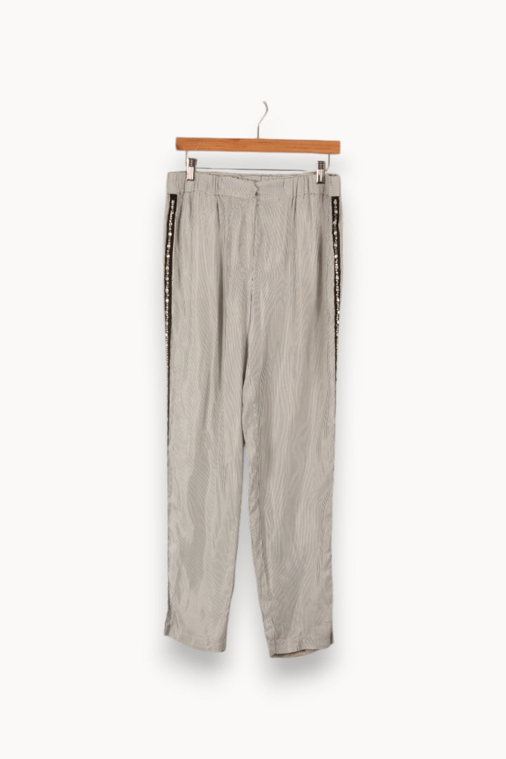 Pantalon gris rayé - Taille L/40