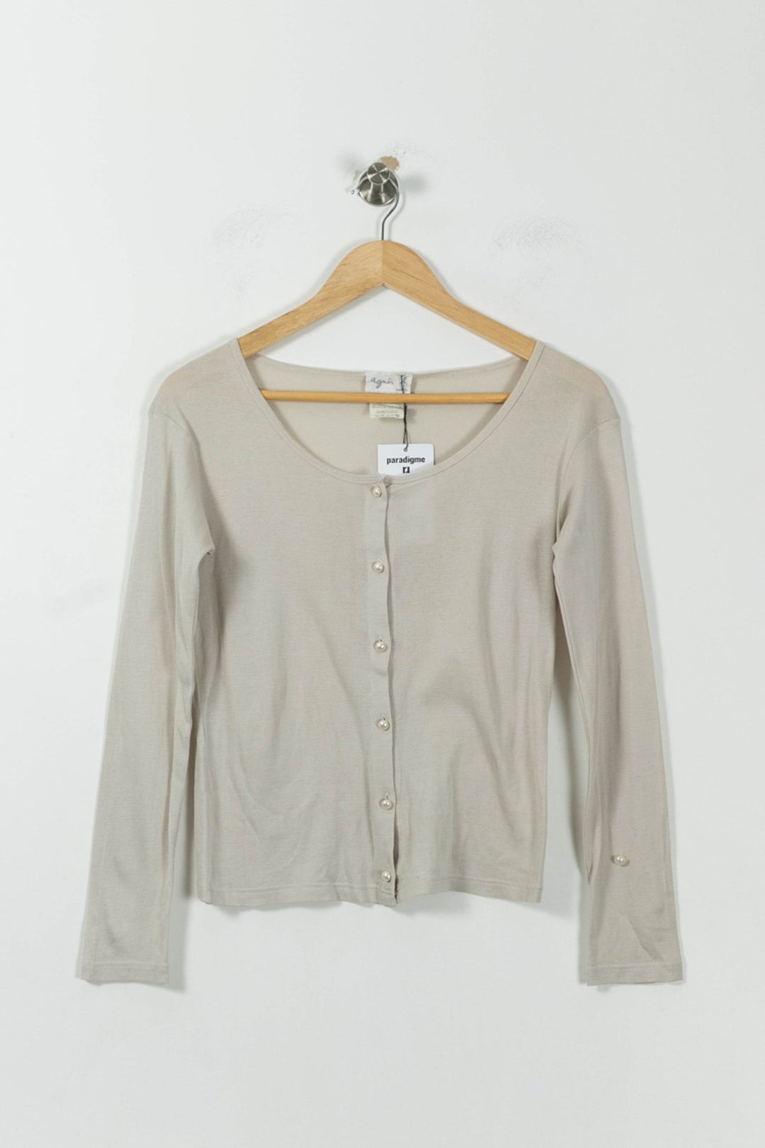 Gilet Beige - Taille M/38 de la marque Agnès b. | PLY0993 - Vendu par Paradigme - Image 2