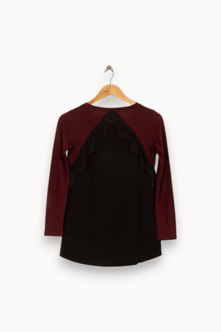 Blouse Rouge et Noire - Taille S/36 de la marque Sandro | PLY1025 - Vendu par Paradigme - Image 4