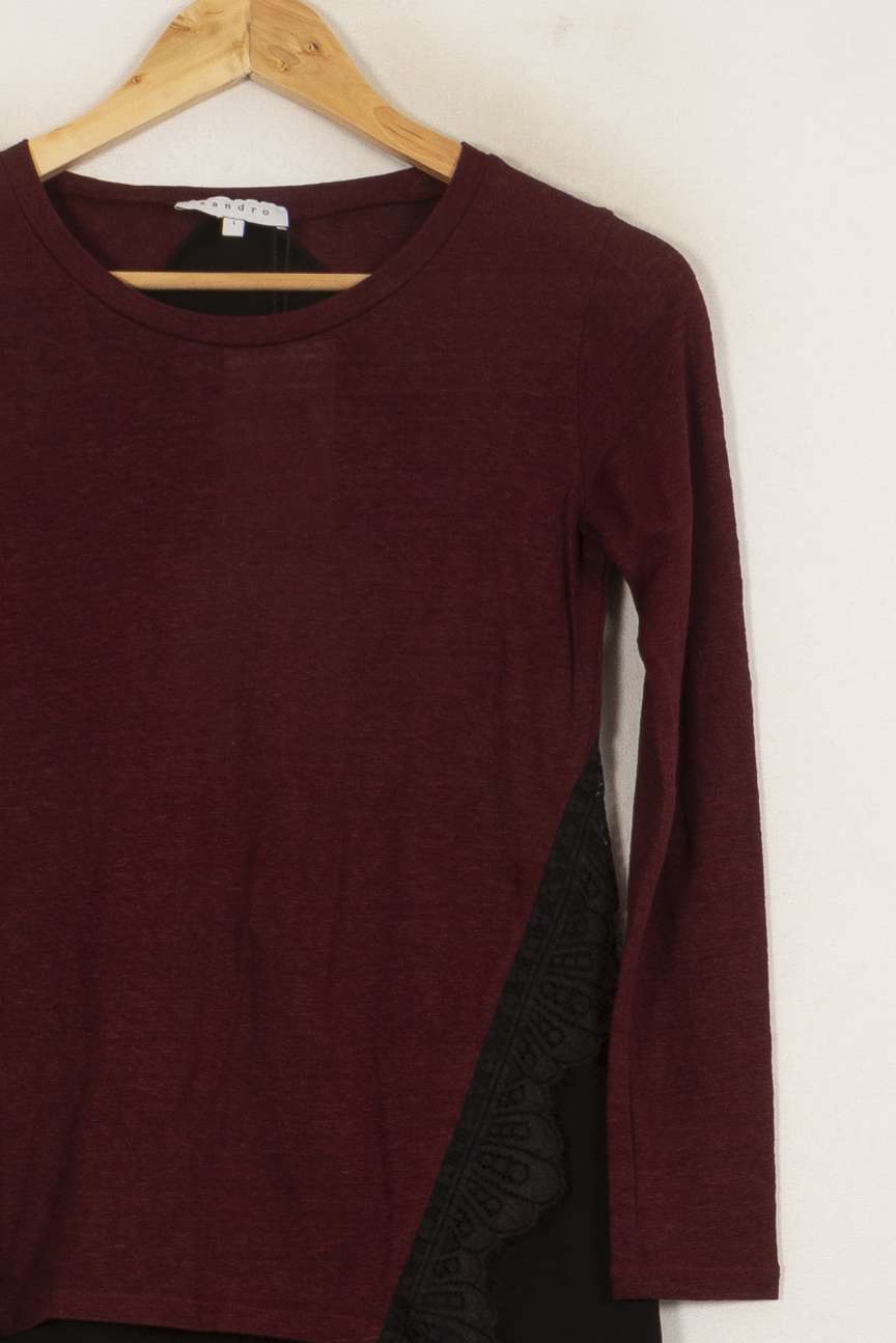 Blouse Rouge et Noire - Taille S/36 de la marque Sandro | PLY1025 - Vendu par Paradigme - Image 3