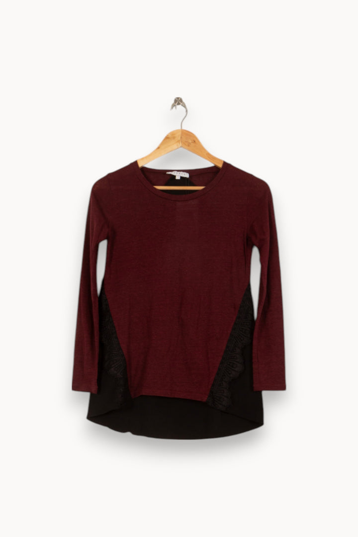 Blouse Rouge et Noire - Taille S/36 de la marque Sandro | PLY1025 - Vendu par Paradigme - Image 2