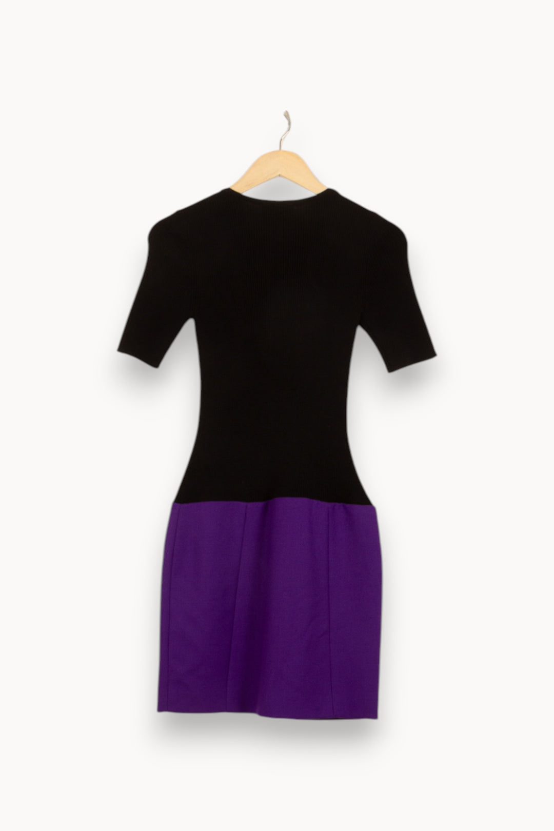 Robe Courte Noire et Violette - Taille M/38 de la marque Tara Jarmon | PLY1035 - Vendu par Paradigme - Image 4