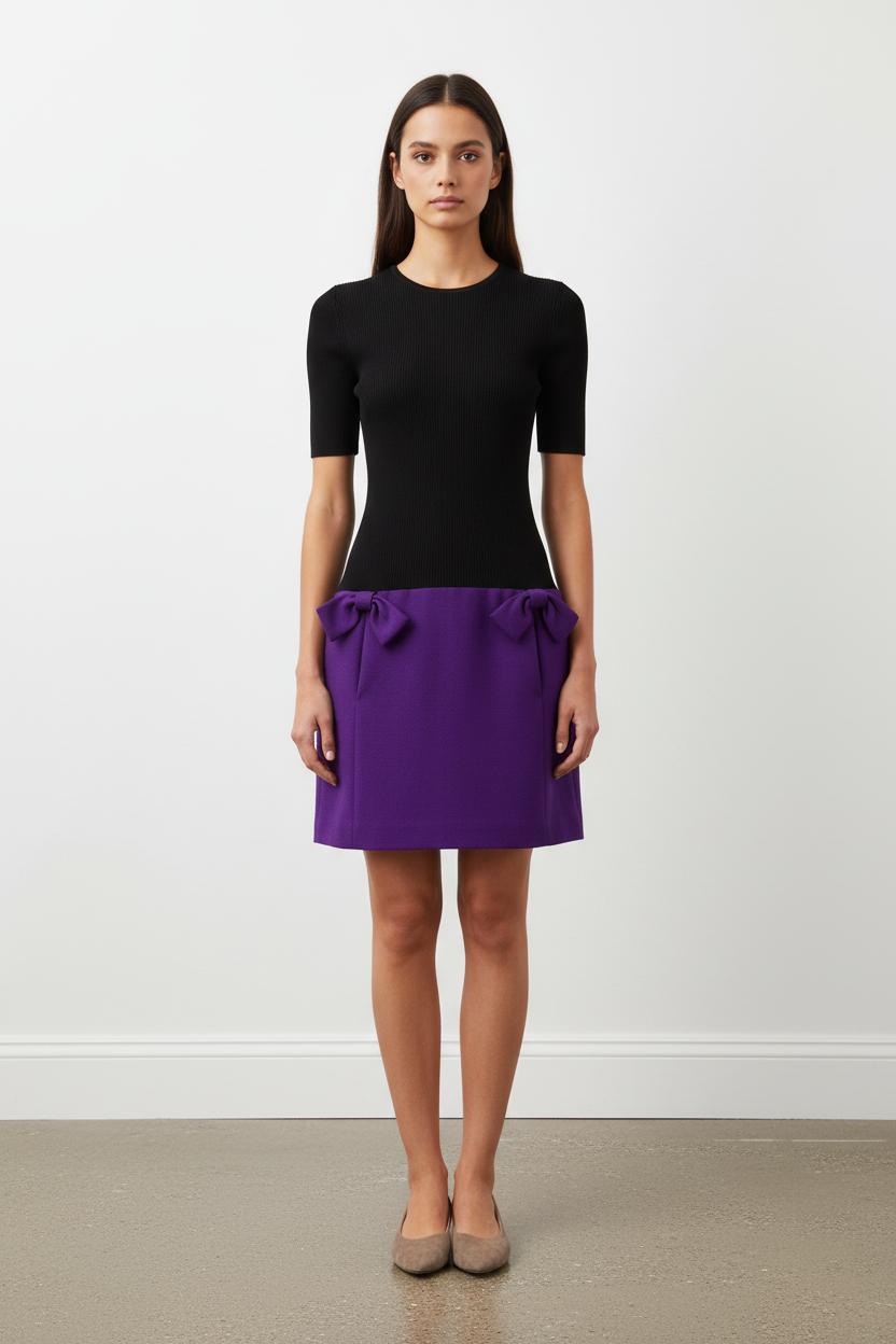 Robe Courte Noire et Violette - Taille M/38