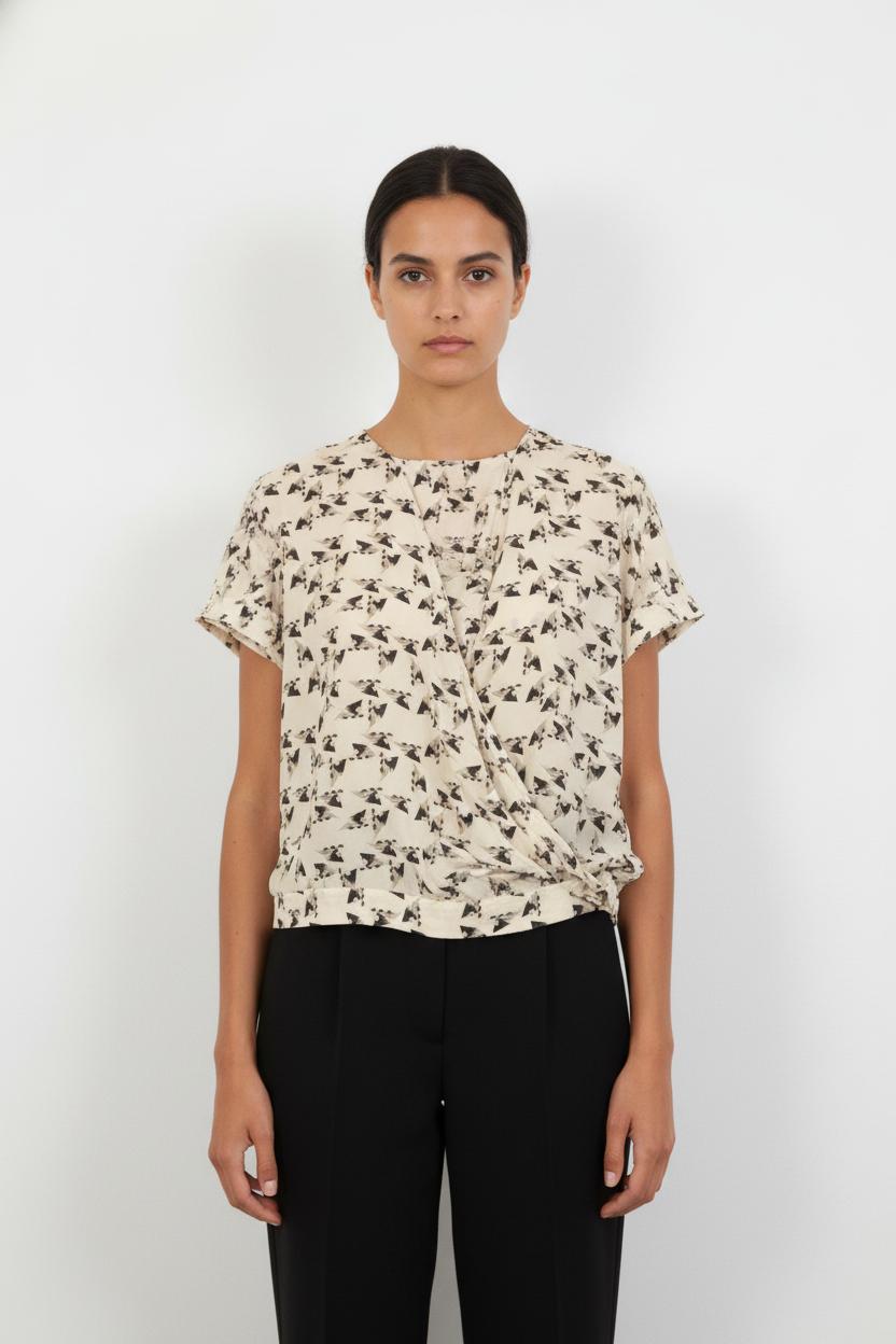 Blouse Blanche et Noire - Taille M/38