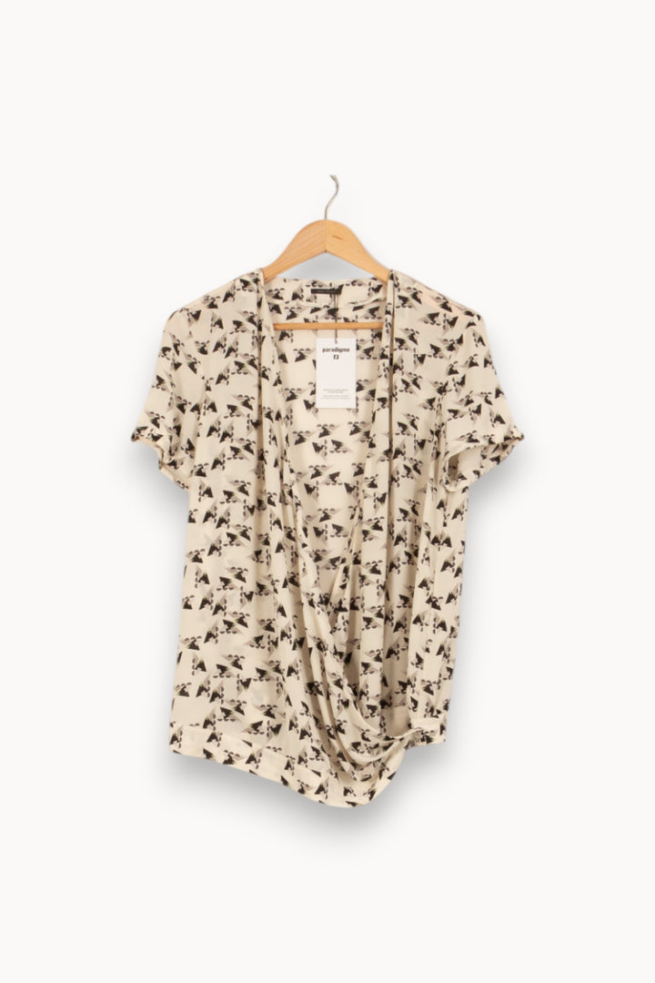 Blouse Blanche et Noire - Taille M/38 de la marque IKKS | PLY1037 - Vendu par Paradigme - Image 2