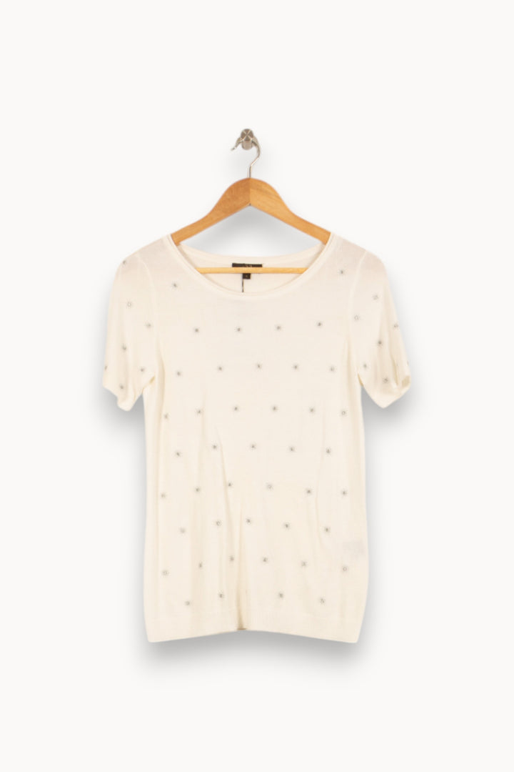 Pull Blanc - Taille S/36 de la marque Maison 123 | PLY1044 - Vendu par Paradigme - Image 2