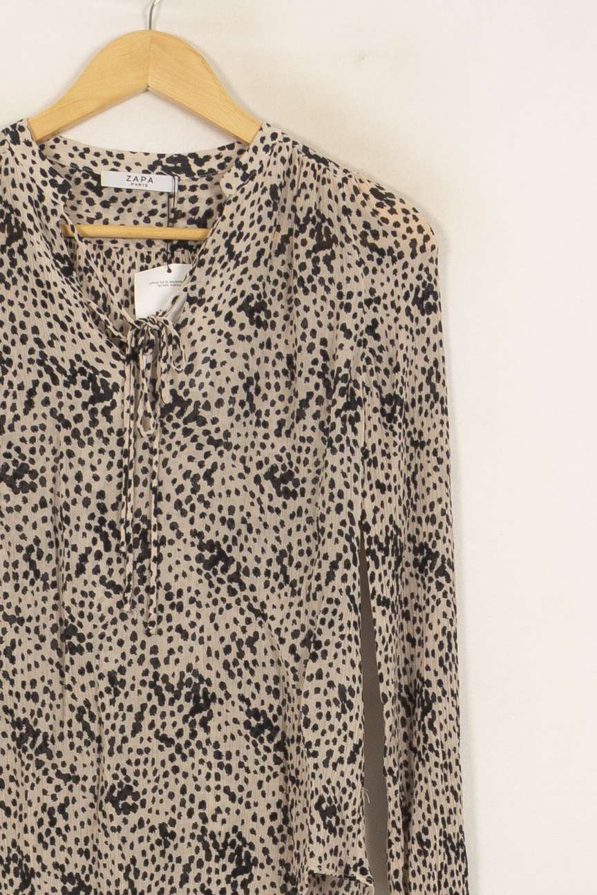 Blouse Beige et Noire - Taille M/38 de la marque ZAPA | PLY1046 - Vendu par Paradigme - Image 3