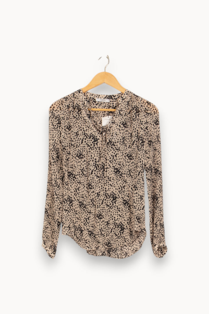 Blouse Beige et Noire - Taille M/38 de la marque ZAPA | PLY1046 - Vendu par Paradigme - Image 2