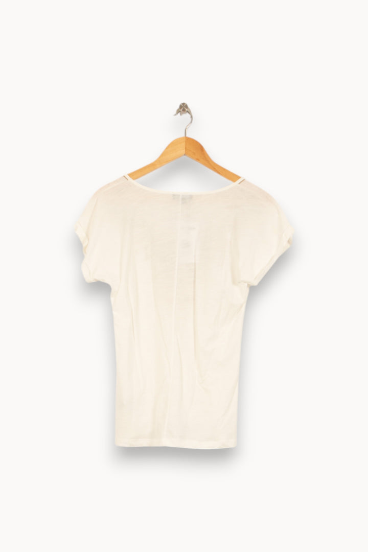 Tee-shirt Blanc - Taille L/40 de la marque Caroll | PLY1058 - Vendu par Paradigme - Image 4