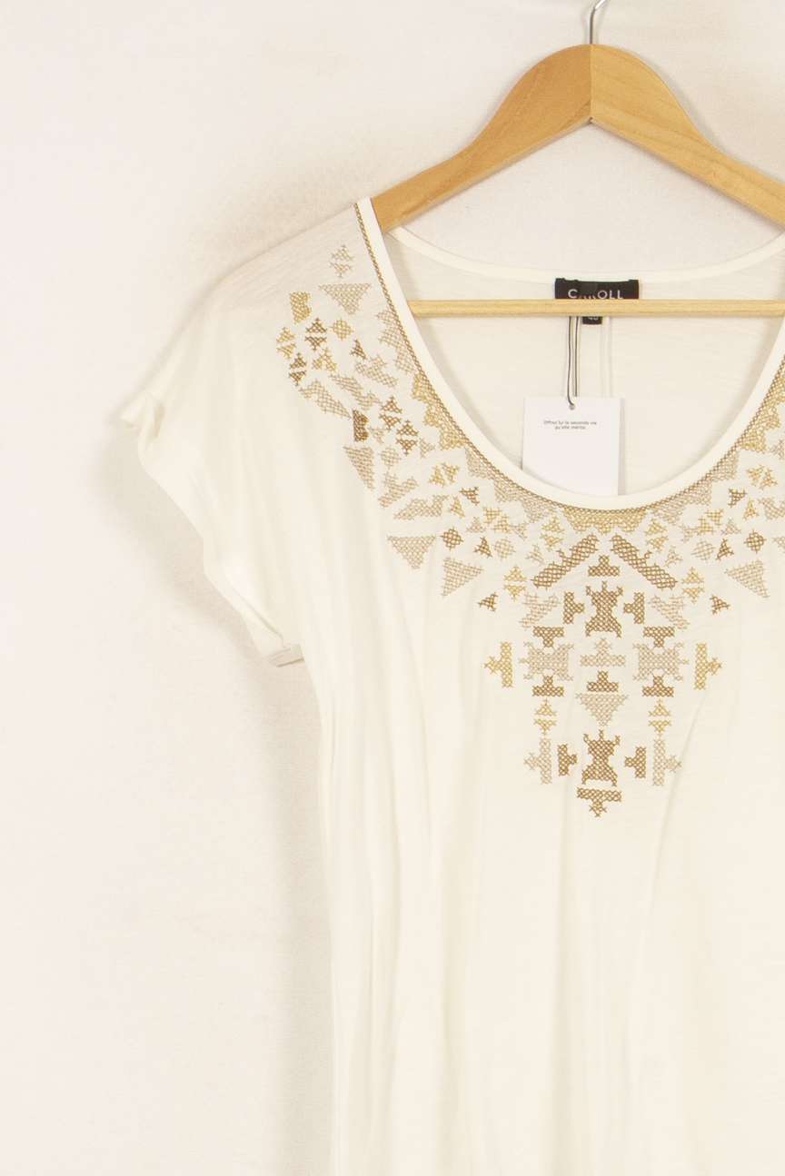 Tee-shirt Blanc - Taille L/40 de la marque Caroll | PLY1058 - Vendu par Paradigme - Image 3