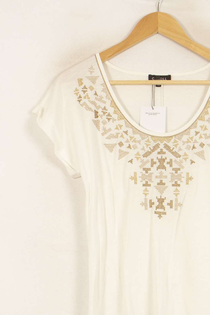Tee-shirt Blanc - Taille L/40 de la marque Caroll | PLY1058 - Vendu par Paradigme - Image 3