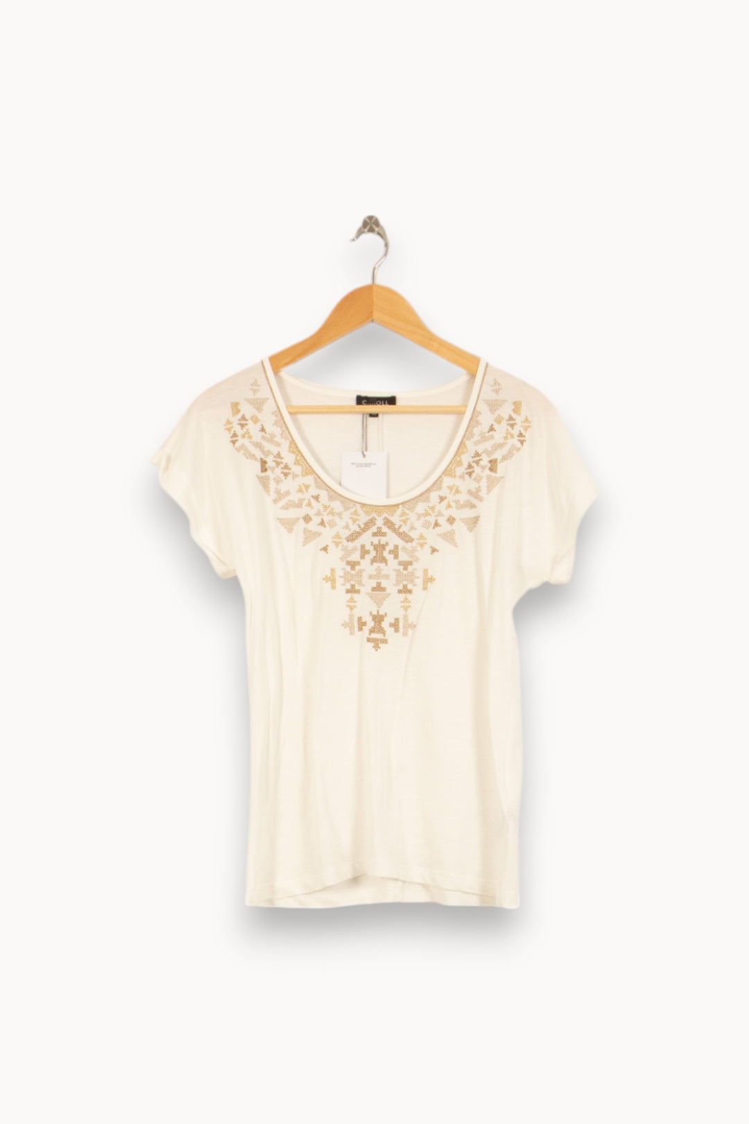 Tee-shirt Blanc - Taille L/40 de la marque Caroll | PLY1058 - Vendu par Paradigme - Image 2