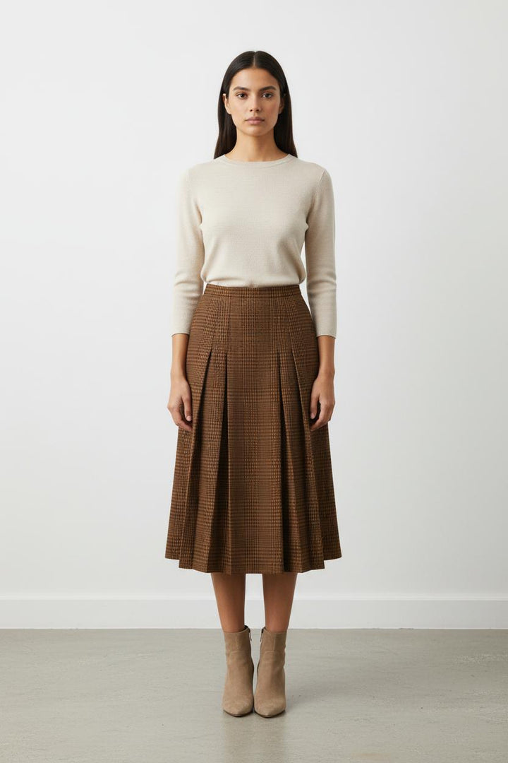 Jupe Midi Marron - Taille S/36