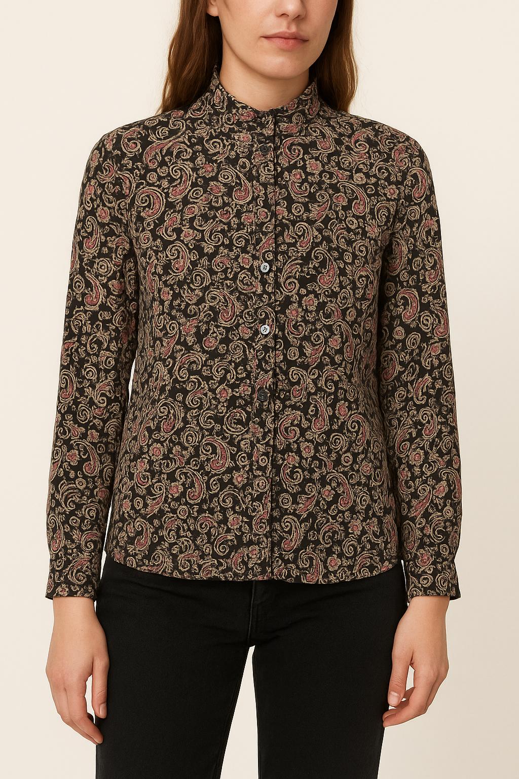 Chemise Noire et Rouge - Taille S/36 de la marque Sandro | PLY1066 - Vendu par Paradigme - Image 1