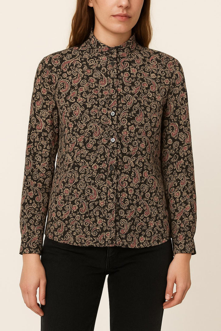 Chemise Noire et Rouge - Taille S/36 de la marque Sandro | PLY1066 - Vendu par Paradigme - Image 1
