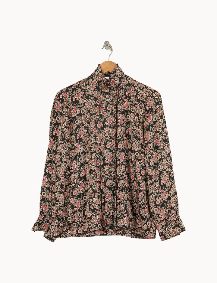 Chemise Noire et Rouge - Taille S/36 de la marque Sandro | PLY1066 - Vendu par Paradigme - Image 2