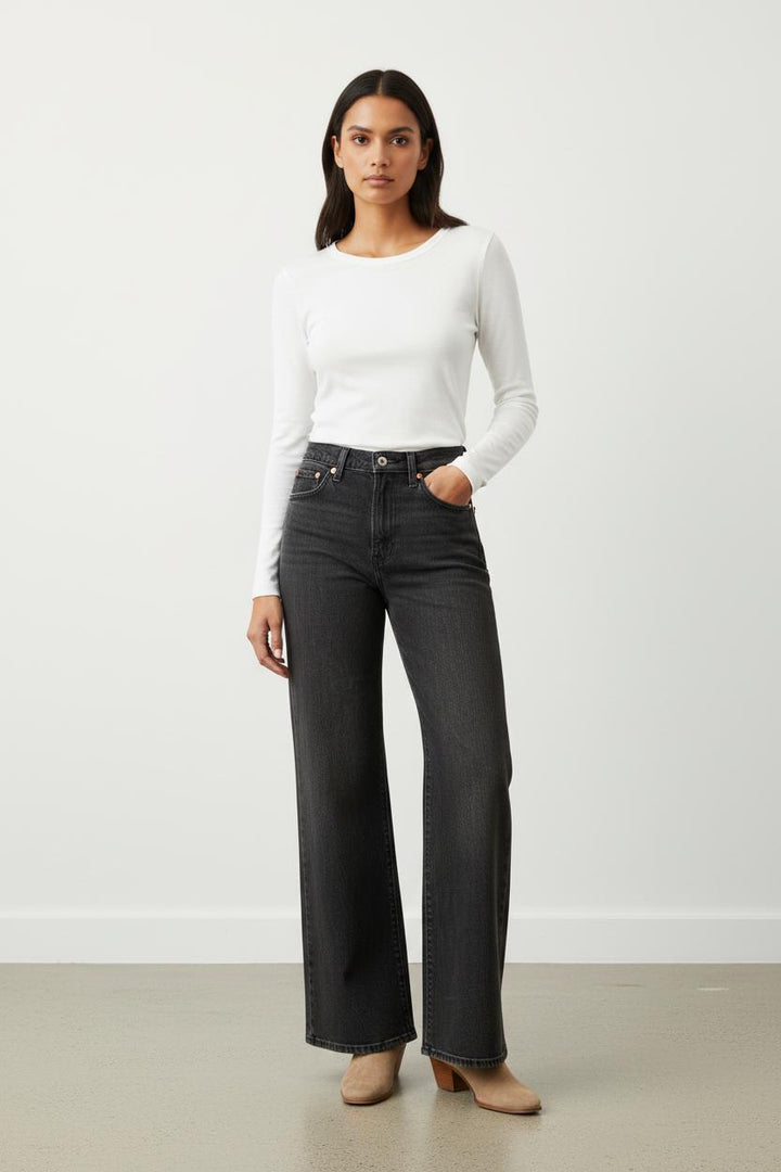 Jean Évasé Gris - Taille S/36