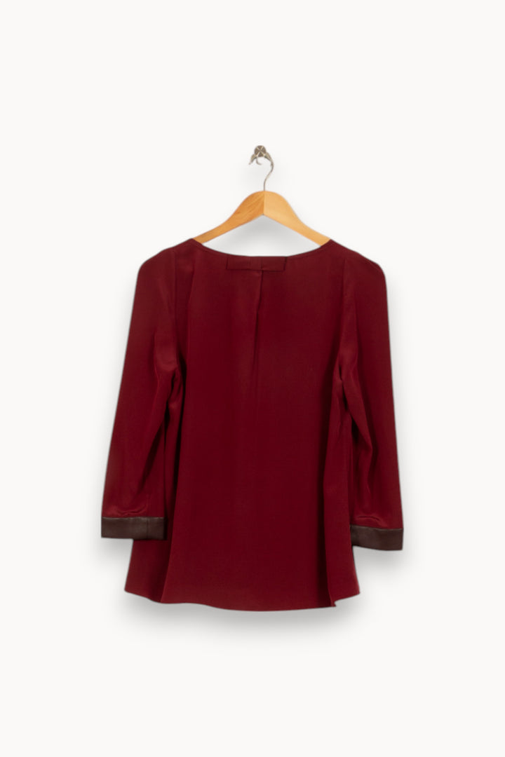Blouse Rouge - Taille M/38 de la marque Claudie Pierlot | PLY1073 - Vendu par Paradigme - Image 4