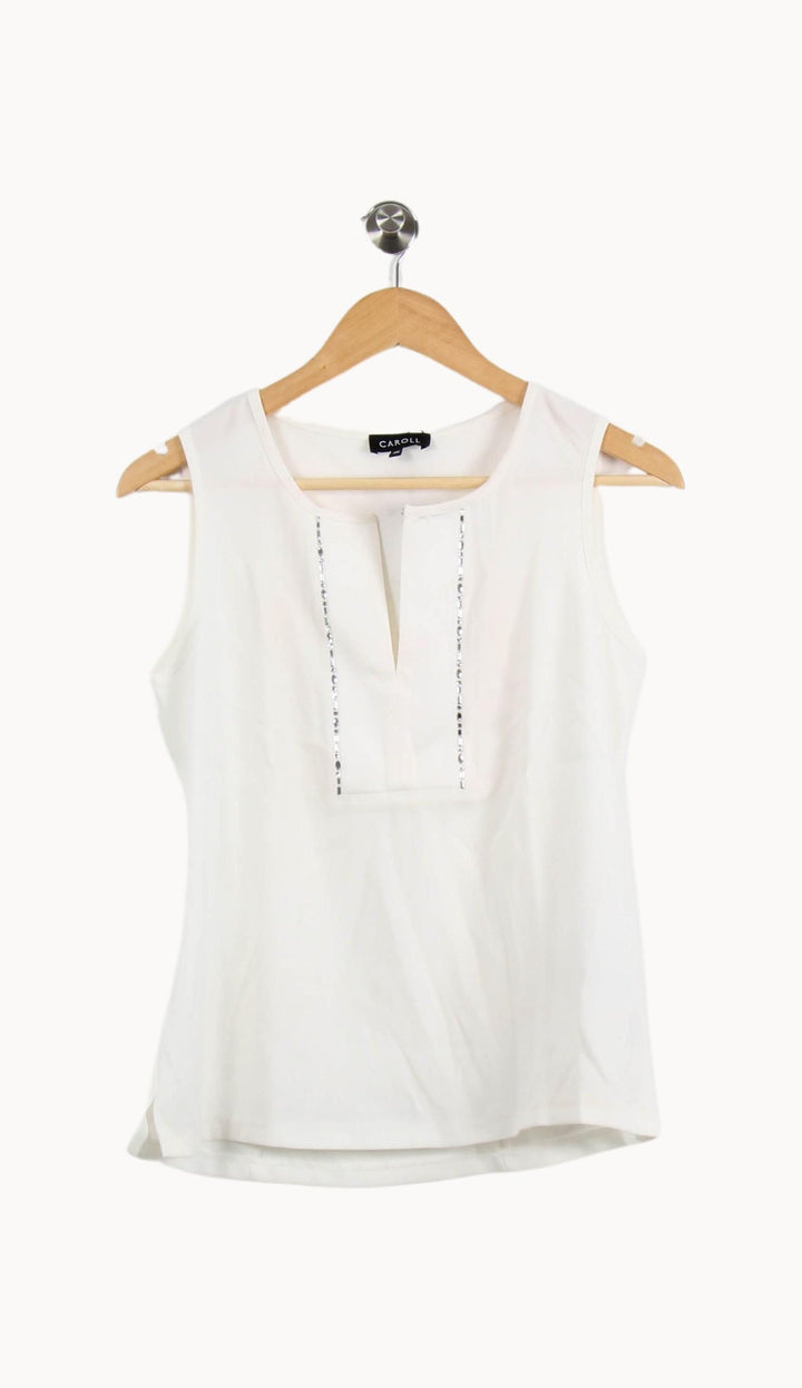 Débardeur Blanc - Taille S/36 de la marque Caroll | PLY1091 - Vendu par Paradigme - Image 2