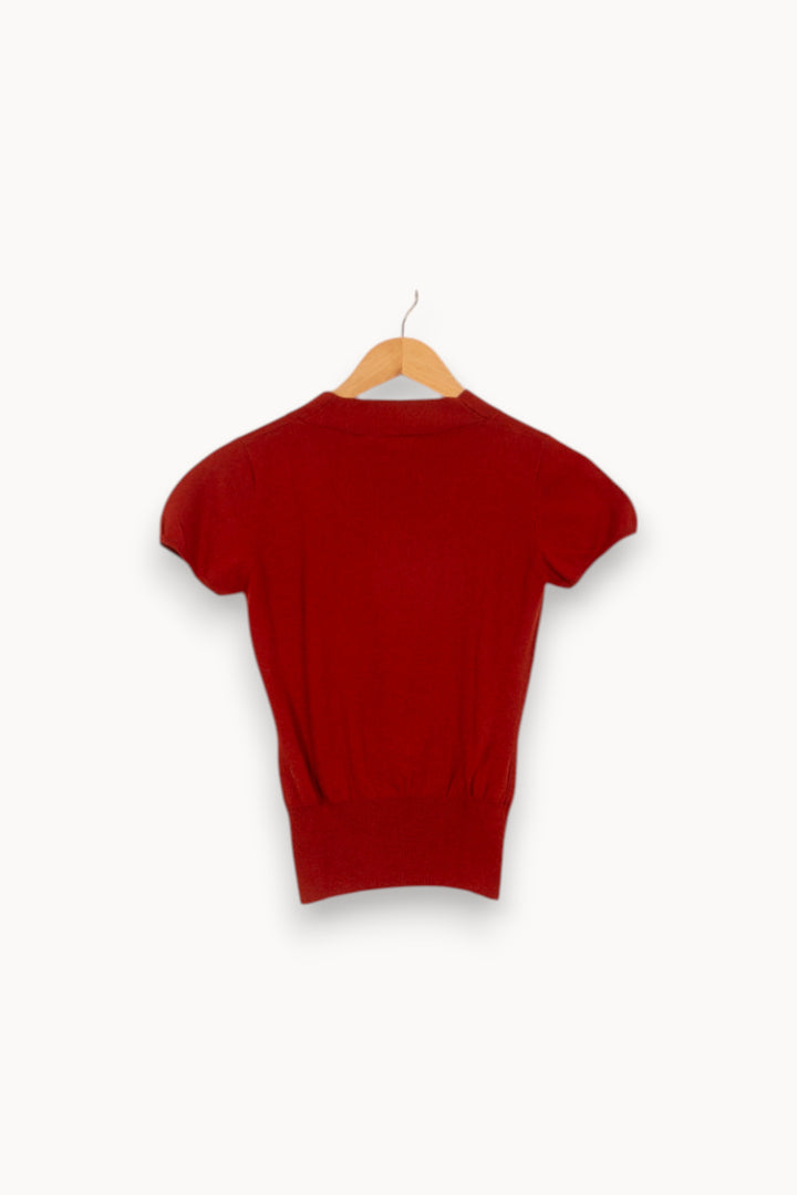 Pull Manches Courtes Bordeaux - Taille S/36 de la marque Maison 123 | PLY1115 - Vendu par Paradigme - Image 4