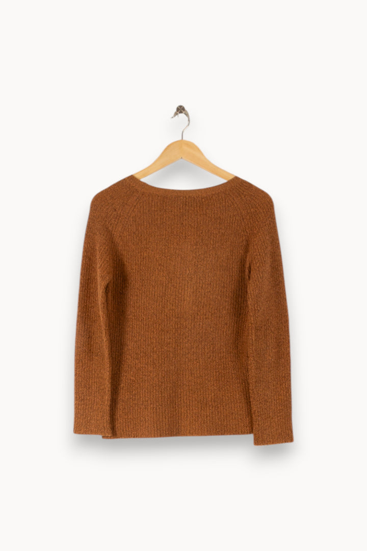 Pull Marron - Taille XS/34 de la marque Caroll | PLY1116 - Vendu par Paradigme - Image 4