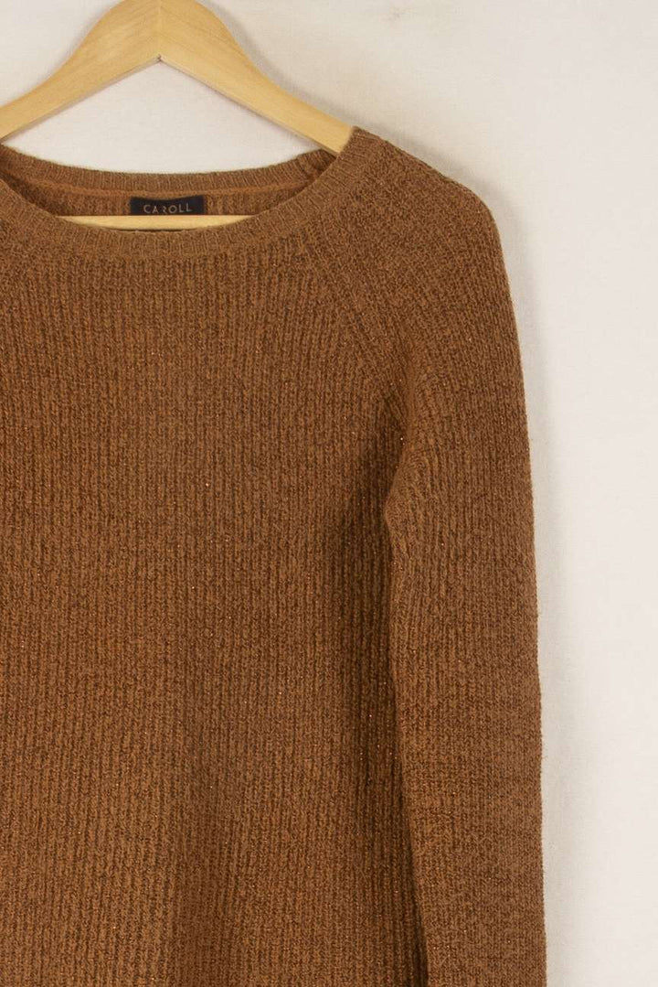 Pull Marron - Taille XS/34 de la marque Caroll | PLY1116 - Vendu par Paradigme - Image 3