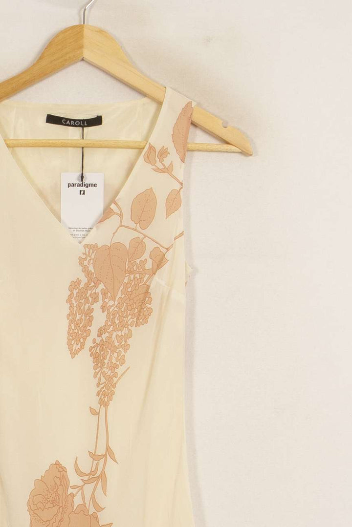 Robe Longue Blanche et Orange - Taille S/36 de la marque Caroll | PLY1118 - Vendu par Paradigme - Image 3