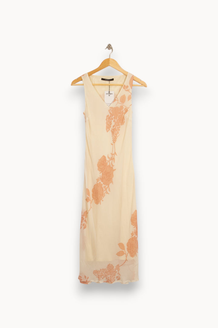 Robe Longue Blanche et Orange - Taille S/36 de la marque Caroll | PLY1118 - Vendu par Paradigme - Image 2