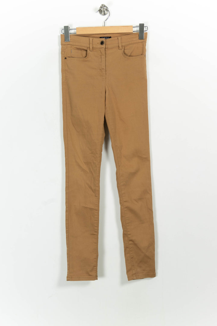 Pantalon Slim Marron - Taille XS/34 de la marque Caroll | PLY1119 - Vendu par Paradigme - Image 2