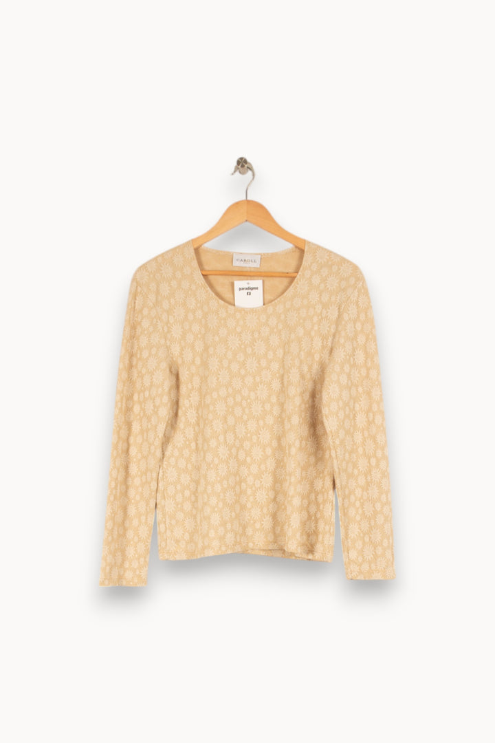 Pull beige - Taille M/38 de la marque Caroll | PLY1125 - Vendu par Paradigme - Image 1