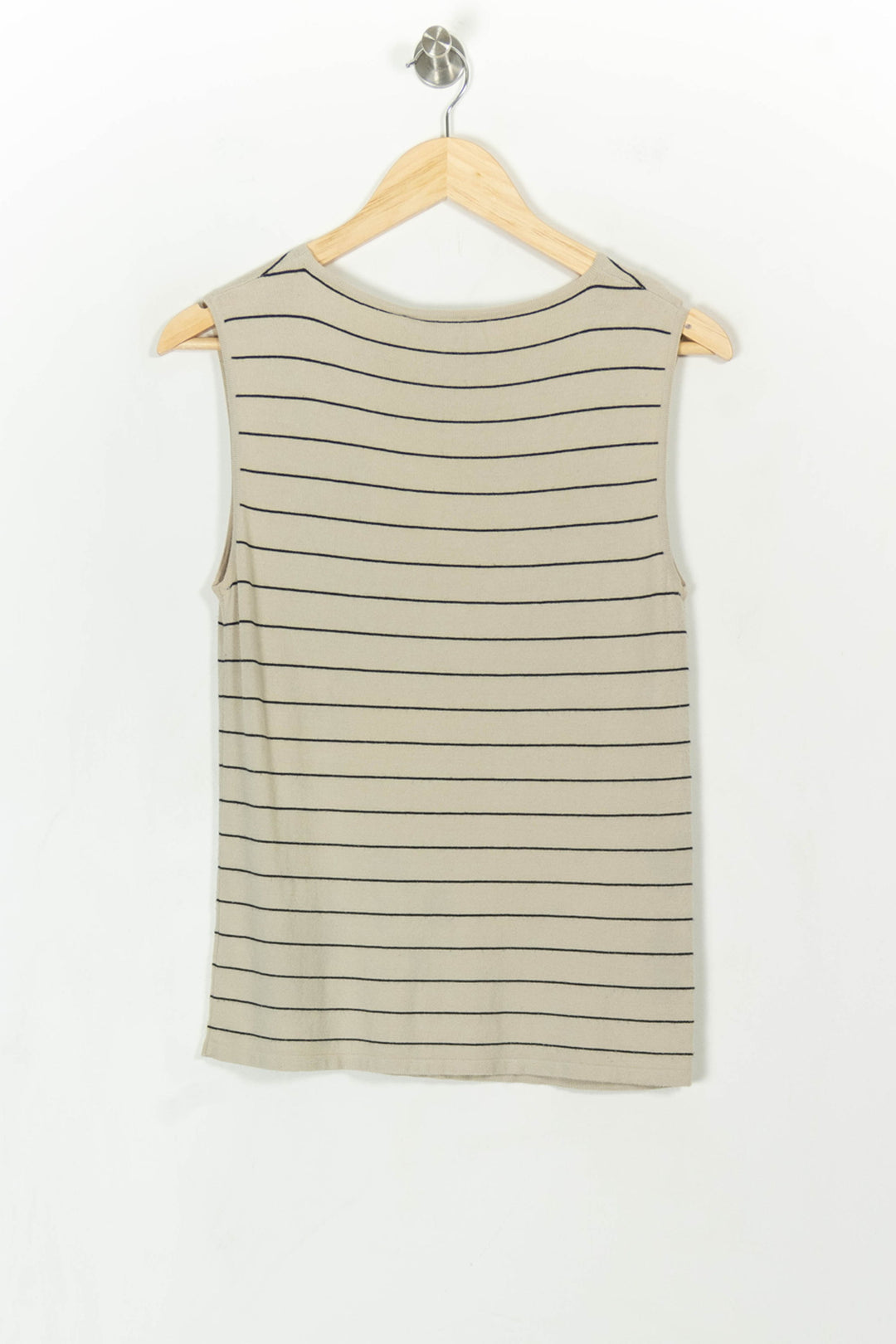 T-shirt beige rayé - Taille L/40 de la marque Weekend Max Mara | PLY1159 - Vendu par Paradigme - Image 4