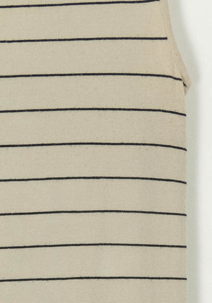 T-shirt beige rayé - Taille L/40 de la marque Weekend Max Mara | PLY1159 - Vendu par Paradigme - Image 3