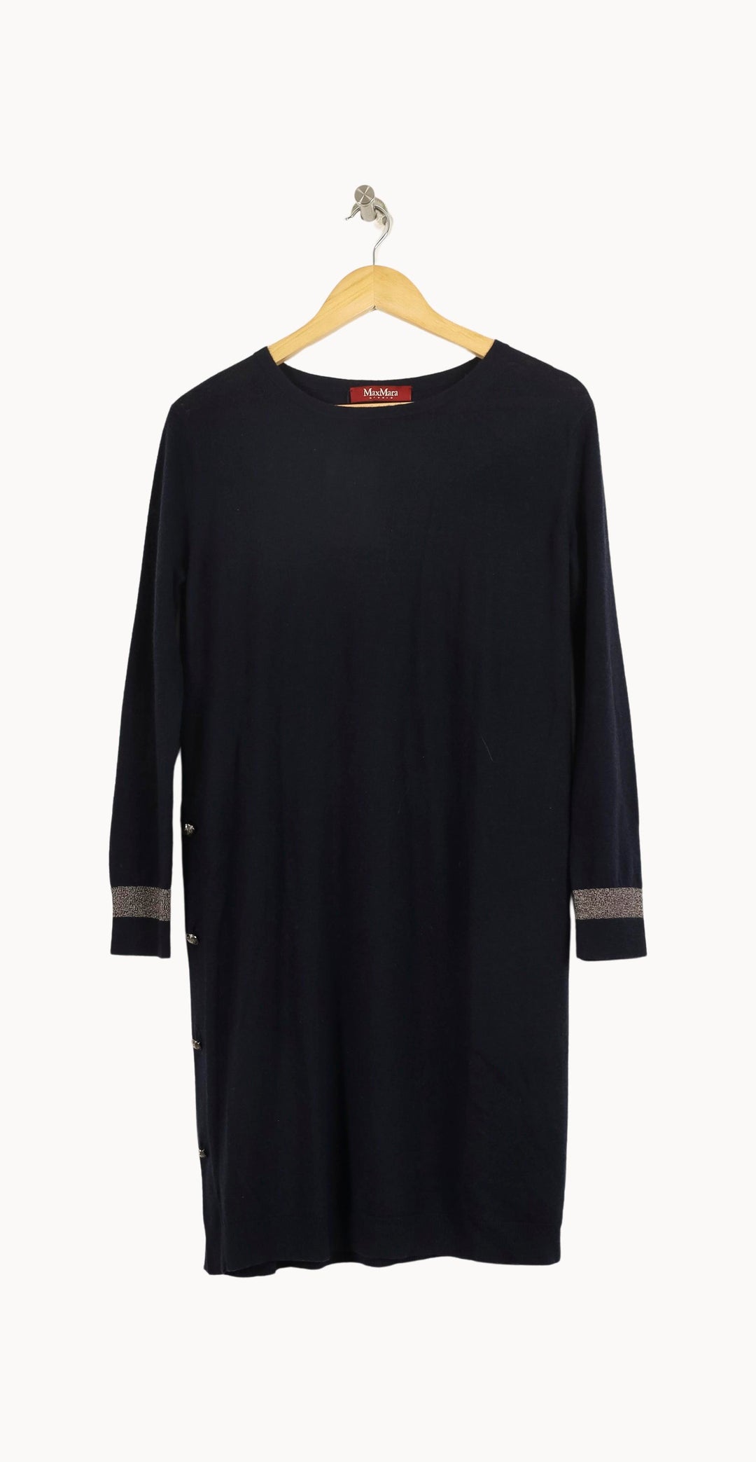 Robe Droite Bleu - Taille M/38 de la marque Max Mara | PLY1162 - Vendu par Paradigme - Image 2
