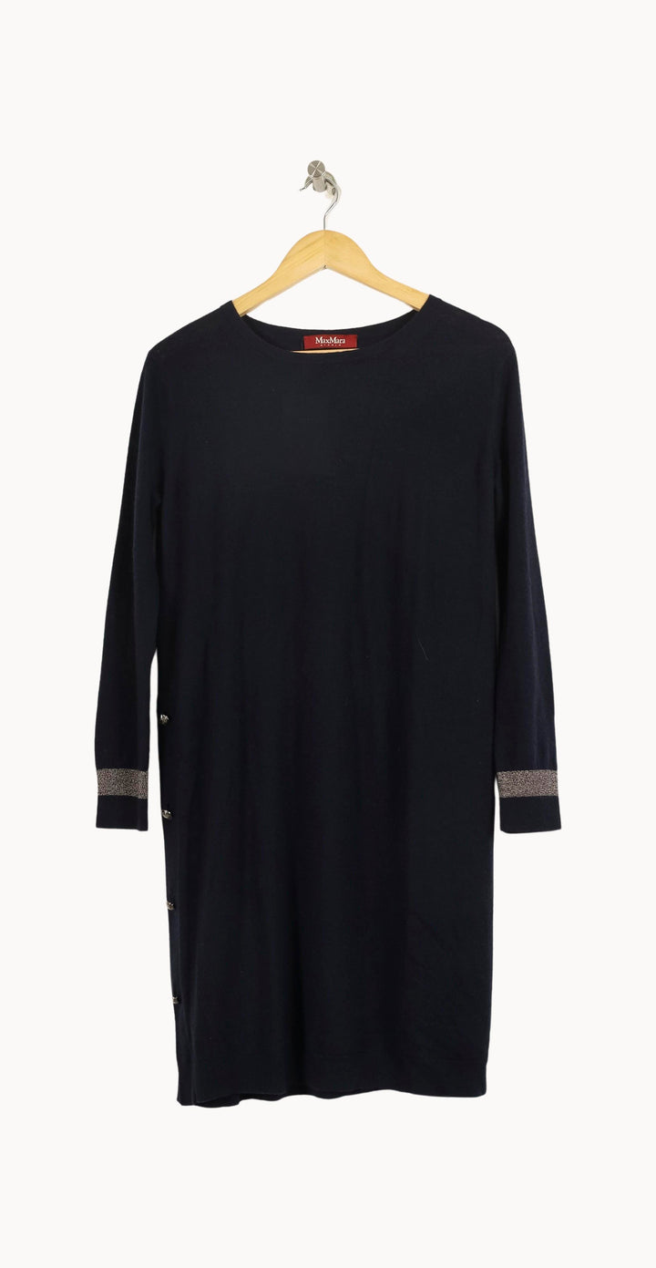 Robe Droite Bleu - Taille M/38 de la marque Max Mara | PLY1162 - Vendu par Paradigme - Image 2