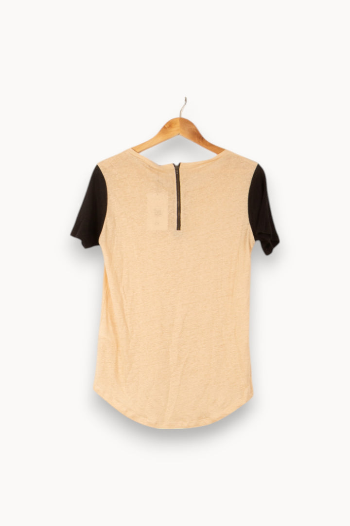 Tee-shirt Beige et Noir - Taille M/38 de la marque Sandro | PLY1164 - Vendu par Paradigme - Image 4