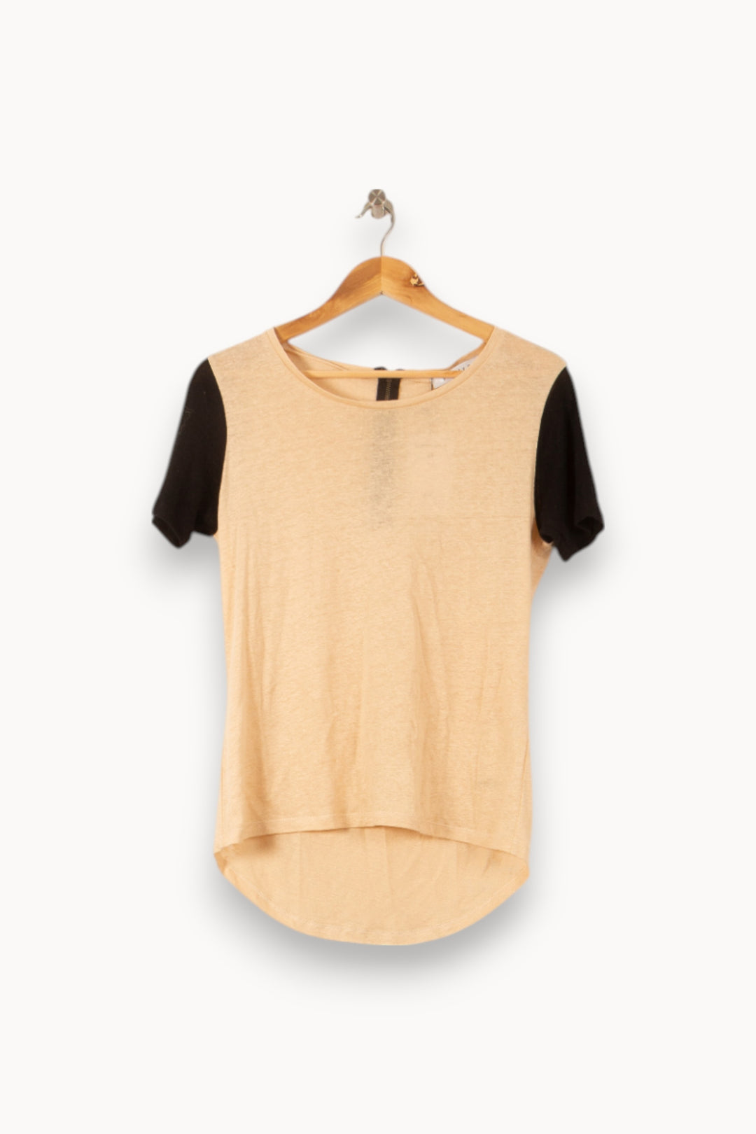 Tee-shirt Beige et Noir - Taille M/38 de la marque Sandro | PLY1164 - Vendu par Paradigme - Image 2