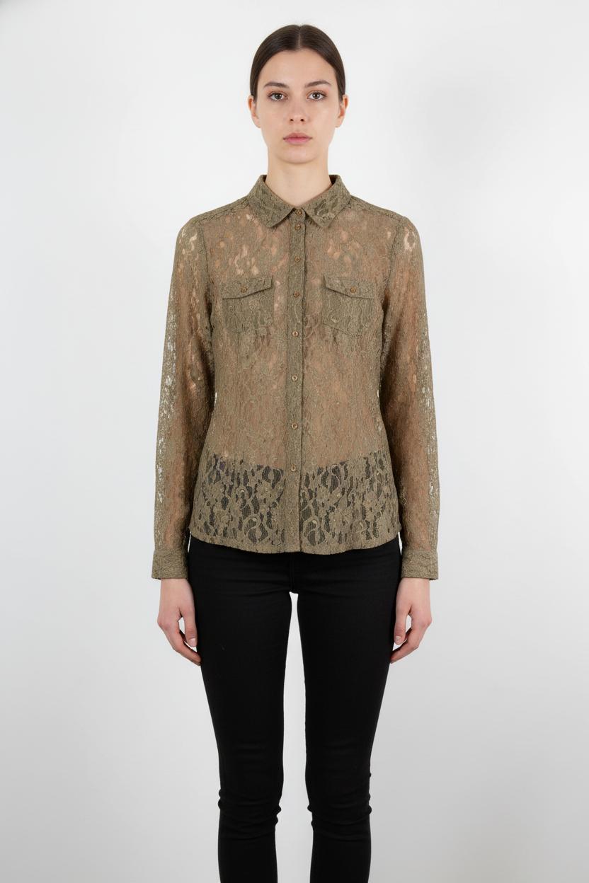Chemise en Dentelle Verte - Taille L/40