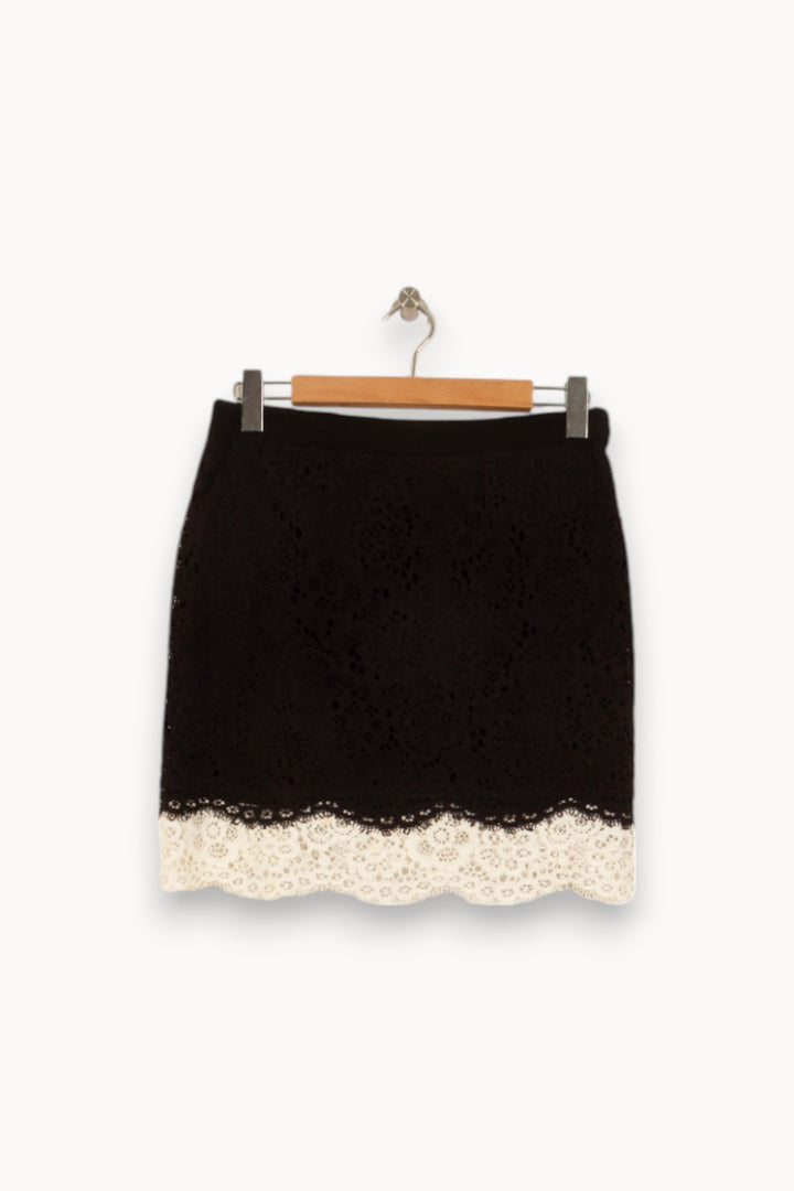 Jupe Courte Noire et Blanche - Taille L/40 de la marque Claudie Pierlot | PLY1175 - Vendu par Paradigme - Image 4