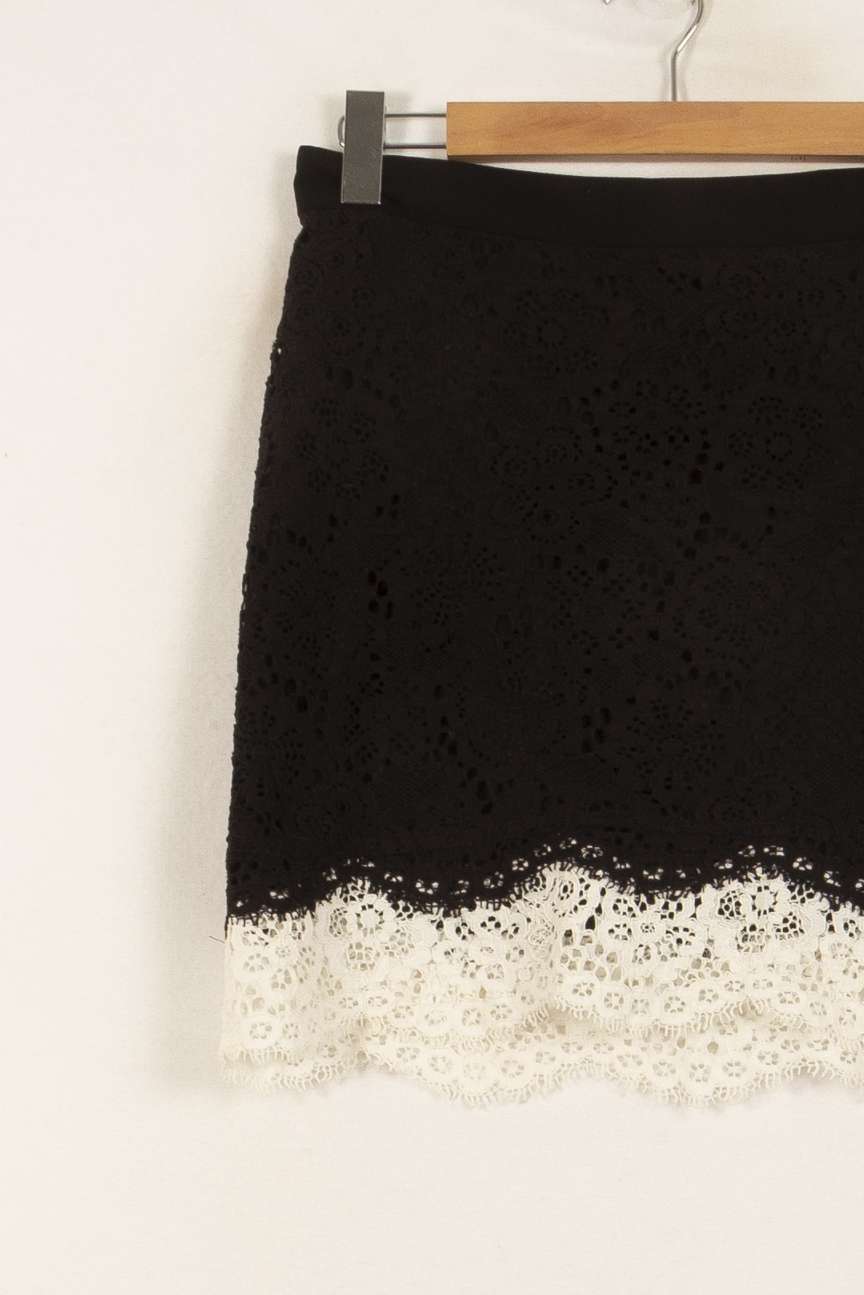 Jupe Courte Noire et Blanche - Taille L/40 de la marque Claudie Pierlot | PLY1175 - Vendu par Paradigme - Image 3