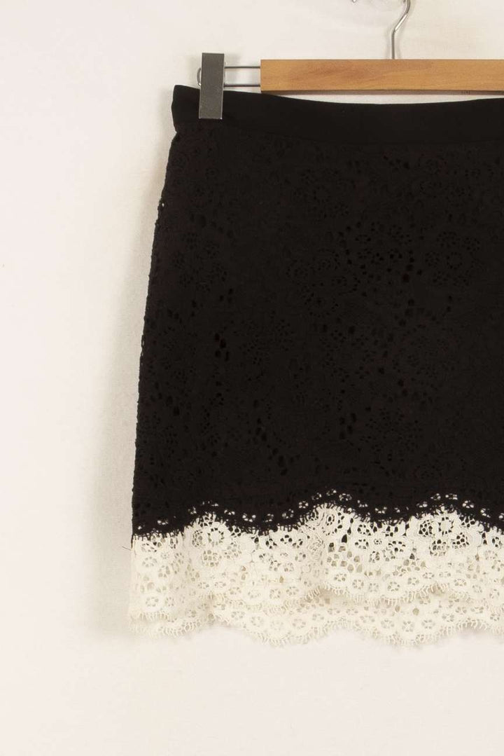 Jupe Courte Noire et Blanche - Taille L/40 de la marque Claudie Pierlot | PLY1175 - Vendu par Paradigme - Image 3