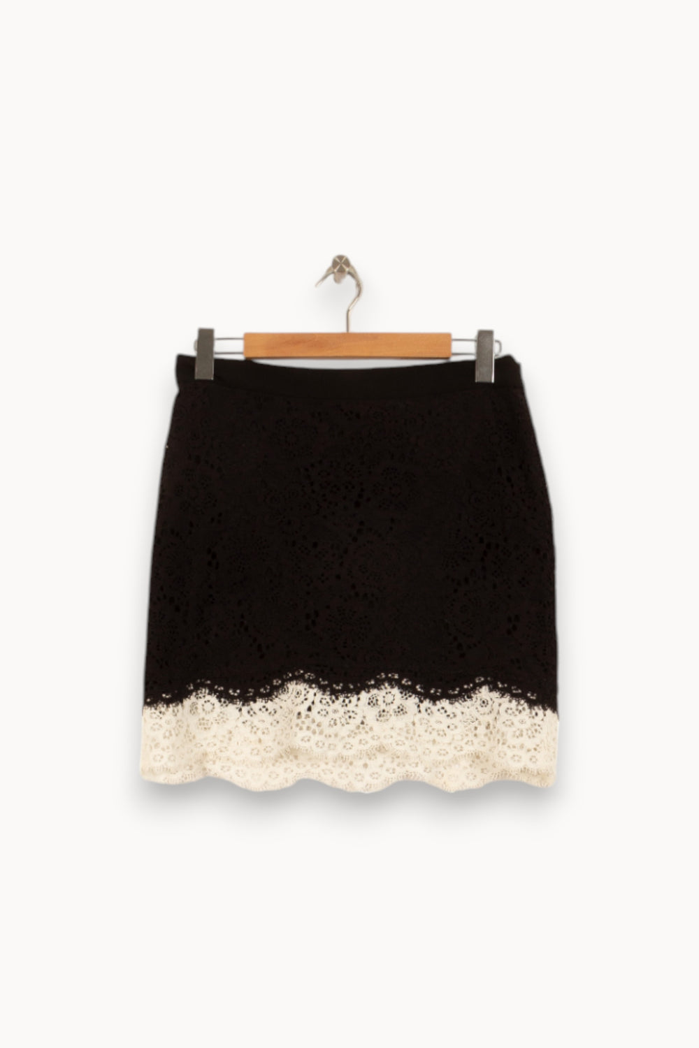 Jupe Courte Noire et Blanche - Taille L/40 de la marque Claudie Pierlot | PLY1175 - Vendu par Paradigme - Image 2